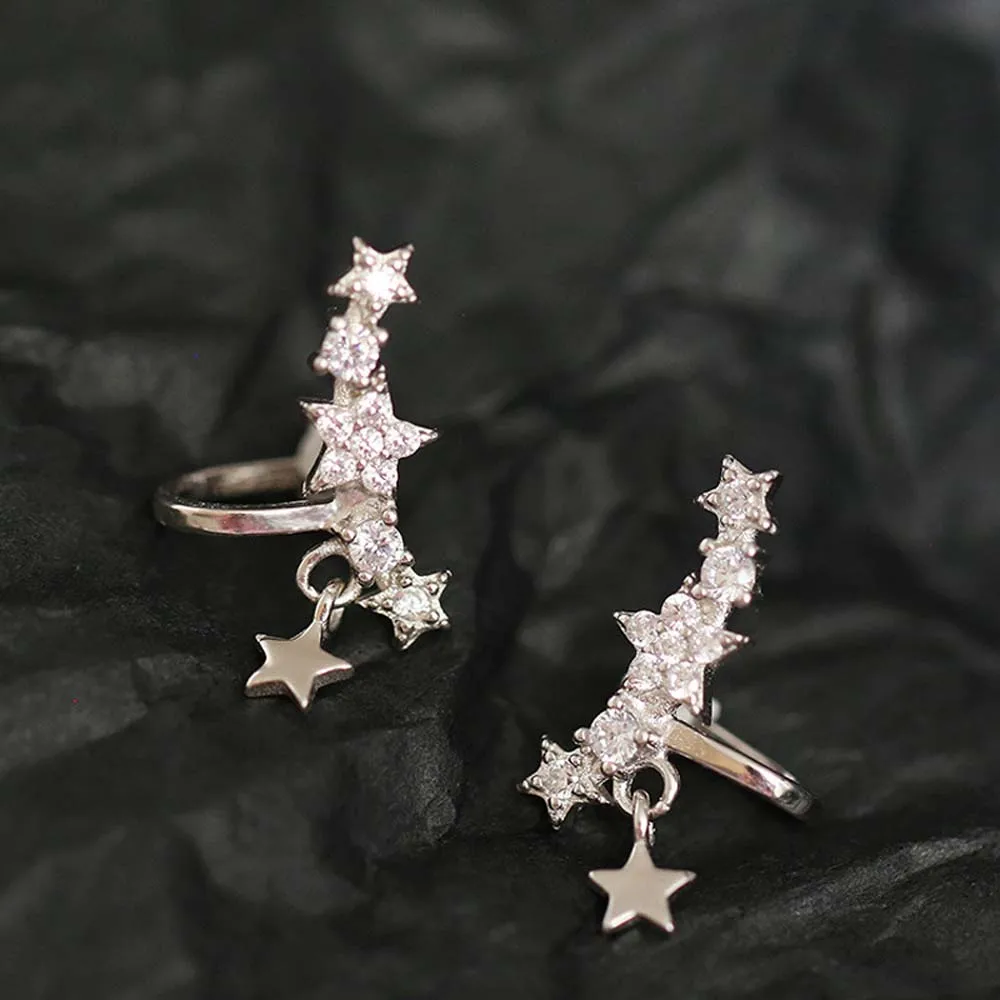 Tide Temperament корейские бриллианты женские гипсофилы манжеты для ушей клипсы серьги