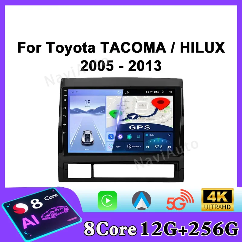 Фото Автомагнитола Android для Toyota Tacoma 2 HILUX 2005-2015, мультимедийный проигрыватель с GPS-навигацией, Carplay, экран, автомагнитола №1