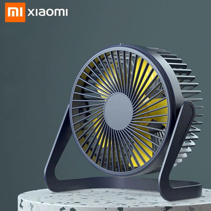 Новинка 2022 вращающийся настольный вентилятор Xiaomi 360 с USB регулируемый
