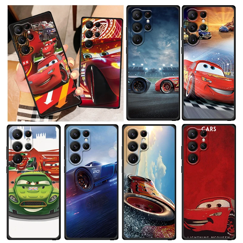 

Lightning McQueen Cars Phone Case For Samsung Galaxy S22 S21 S20 FE S10 S10E S9 S8 Plus Ultra Pro Lite S7 Edge Black FUndas
