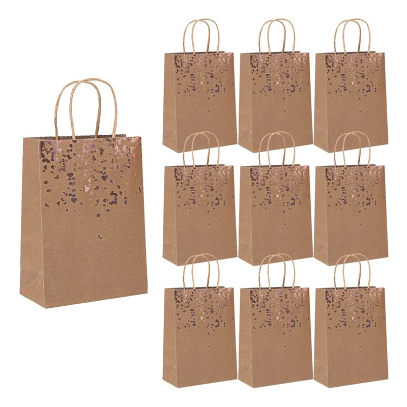 

24 Pcs Paper Party Bags Kraft Paper Party Bags With Handles For Birthday Wedding And Party Celebrations