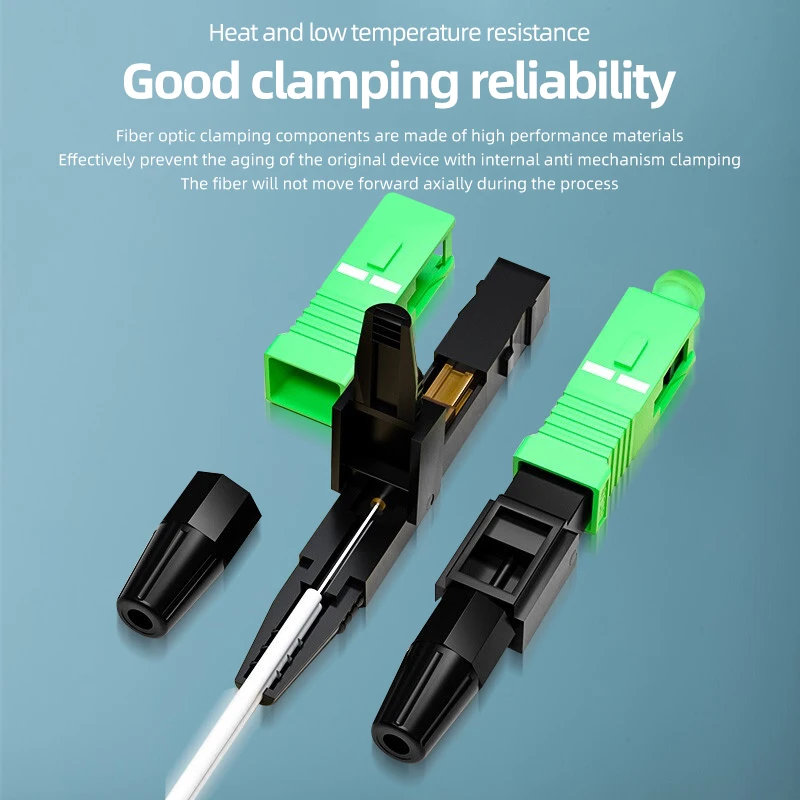 100pcs UPC APC Fast Connector Embedded Connector FTTH Tool Cold Fiber Fast Connector SC Fiber Optic Connector