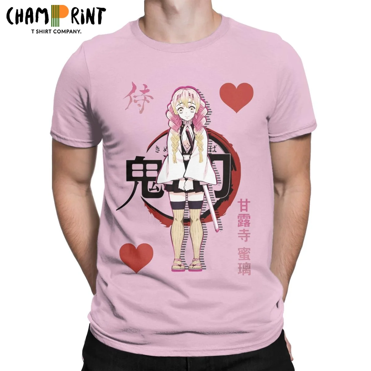 

Мужские футболки с надписью The Love Pillar Mitsuri, удивительные футболки с коротким рукавом и круглым вырезом, хлопковая одежда 4XL, 5XL, 6XL