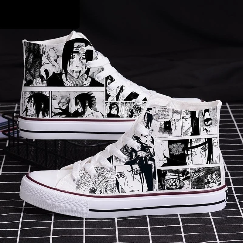 

Anime Shoes Graffiti Sasuke Canvas Shoes Men High Help Students Hundred Casual Board Shoes Men and Women Shoes Sports Shoes