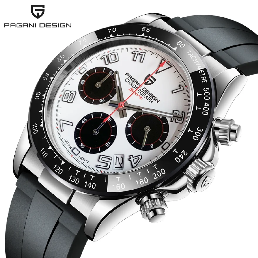 

PAGANI DESIGN New Stainless Steel Men Quartz Watches Luxury Sapphire Glass Chronograph waterproof Ceramic Bezel Watch For Men