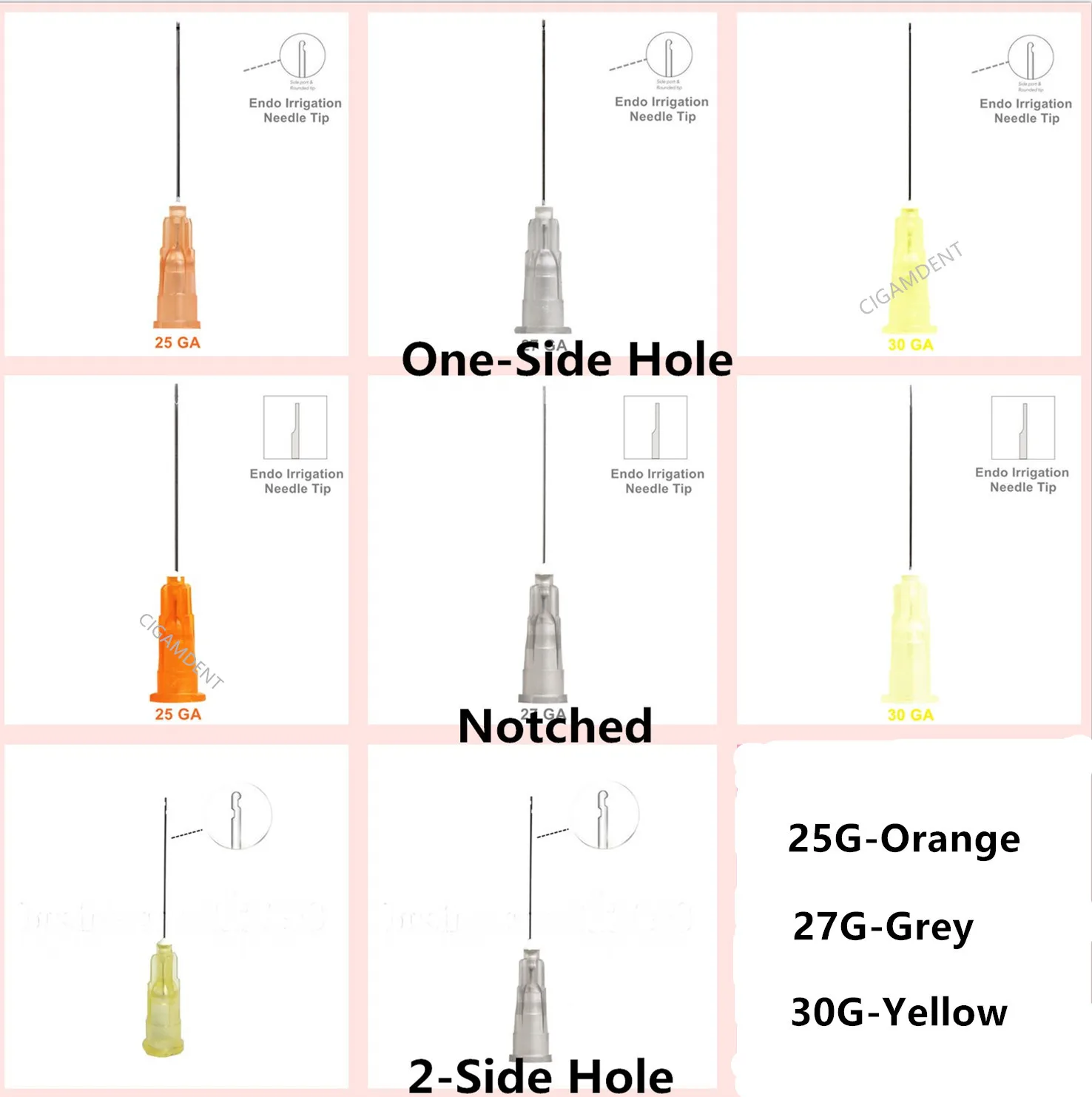 

Стоматологический игольчатый ирригатор, одноразовый шприц для корневого канала, наконечники 25 г, 27 г, 30 г, зубчатый, с одним и двумя боковыми отверстиями и закрытым концом
