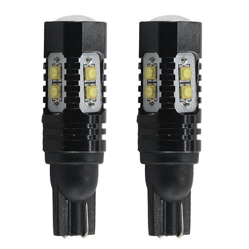 

2Pcs T10 LED Bulbs Canbus Fog Lamp 10W 10SMD 921 912 6000K Car Parking Light Turn Signal Lamp Backup Reverse Bulbs