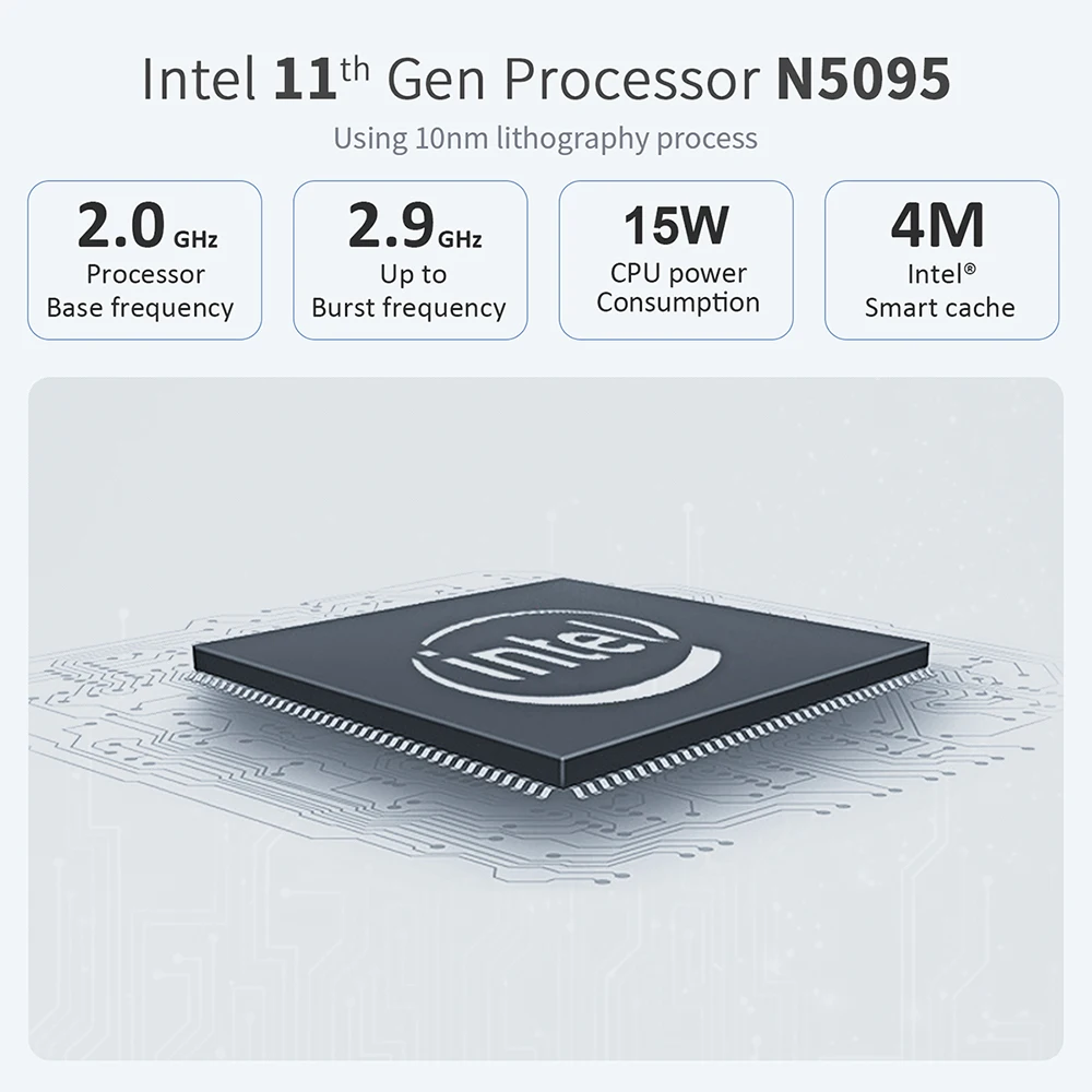 Мини-ПК Beelink U59 Windows 11 Intel поколения N5095 DDR4 16 ГБ 512 Гб SSD двойной Wi-Fi 1000 м настольный