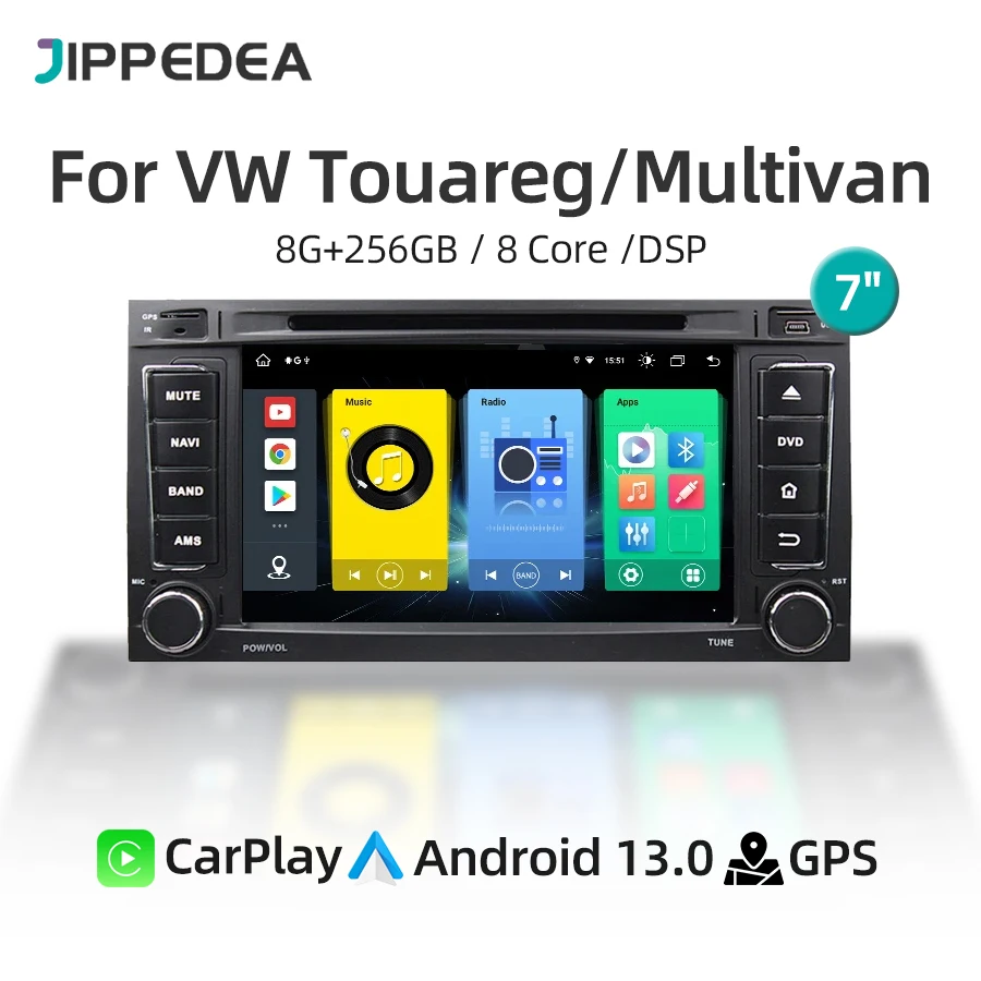 Android 13.0 Автомобильный мультимедийный плеер CarPlay GPS-навигация 4G WiFi Bluetooth RDS