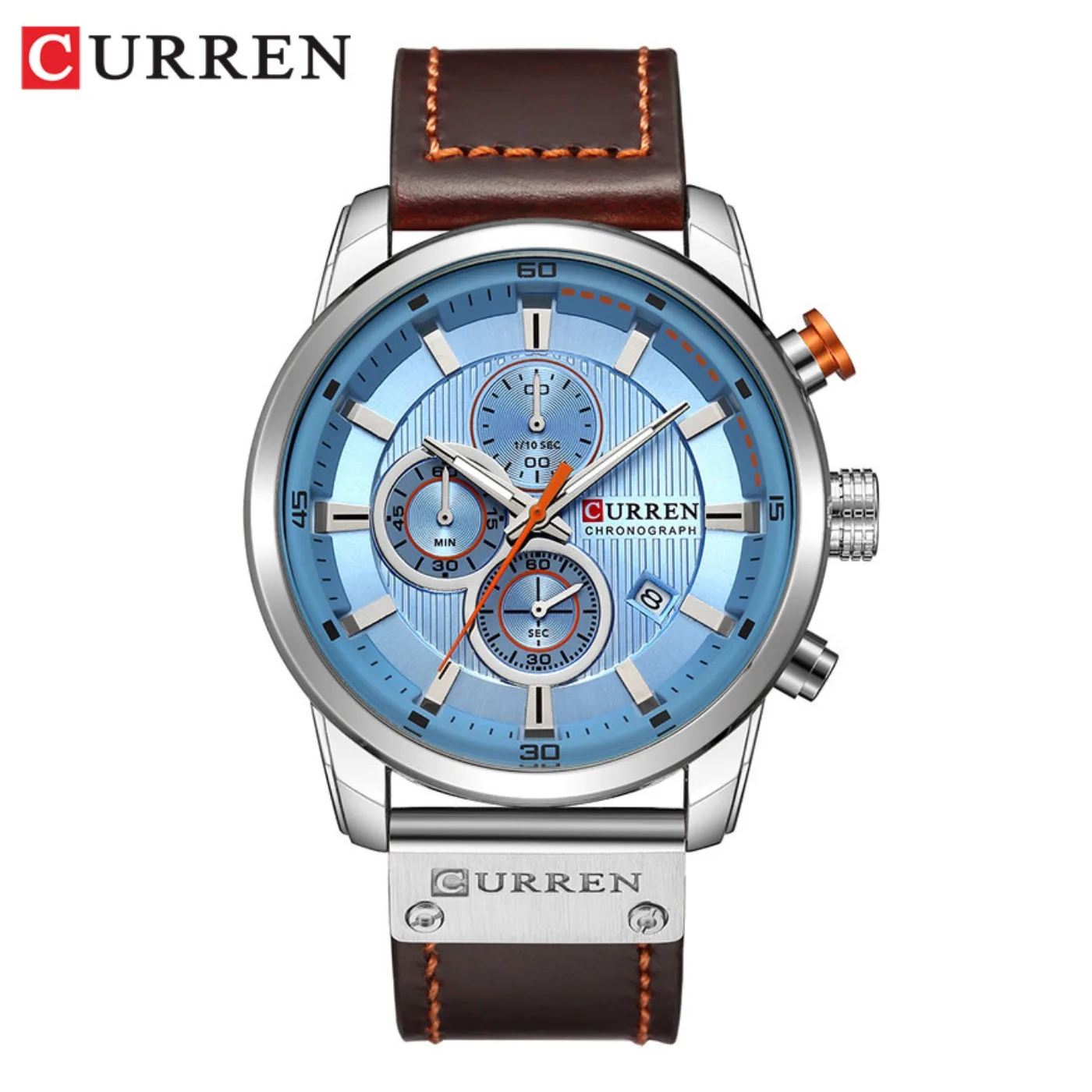 Фото Мужские кварцевые часы CURREN Fashion Date, лучшие брендовые роскошные часы, хронограф, спортивные наручные часы, Hodinky Relogio Masculino №2