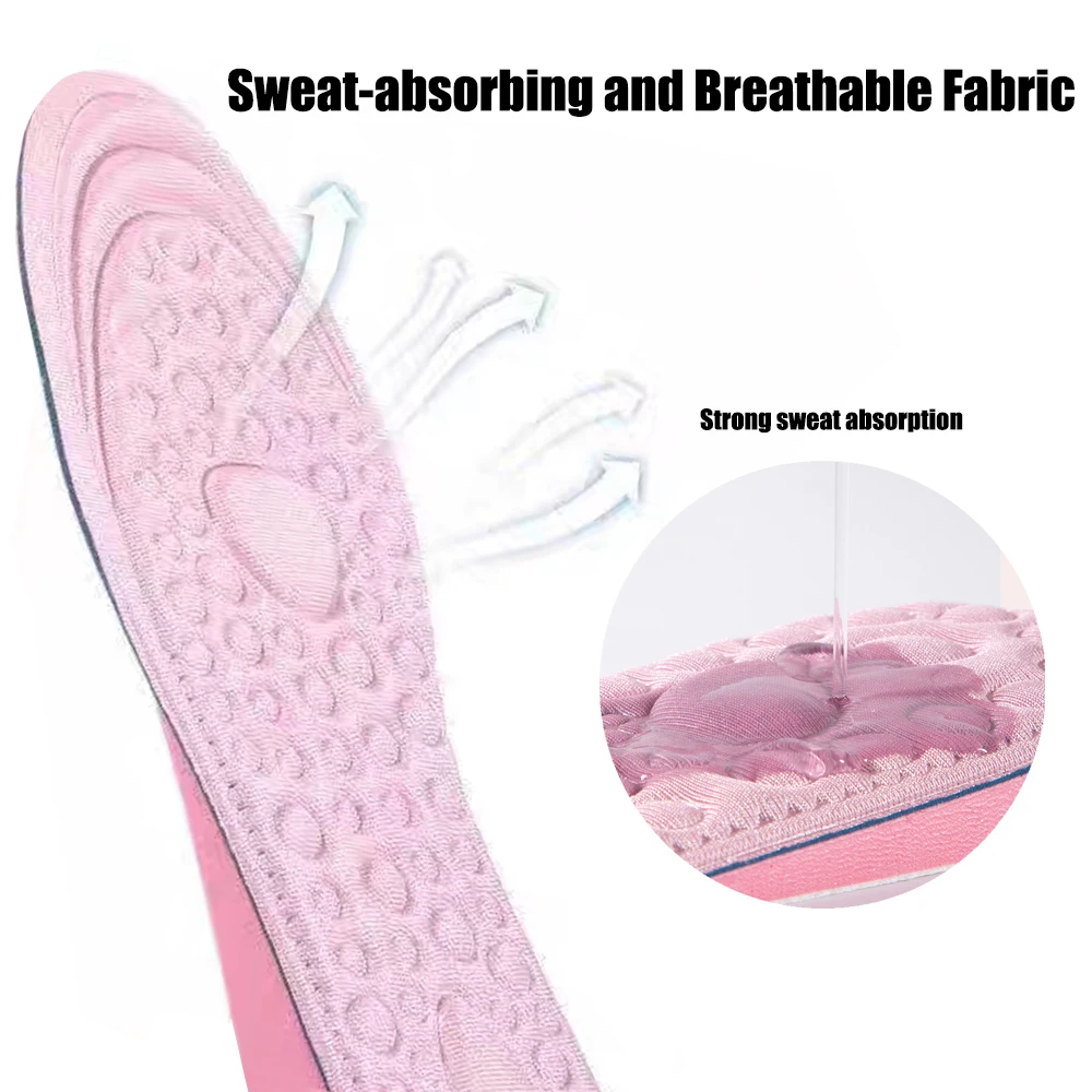 Invisible Height Increase Insoles for Women Shoes Inserts EVA Memory Foam Comfort Heightening Insoles for Feet Massage Shoe Pad