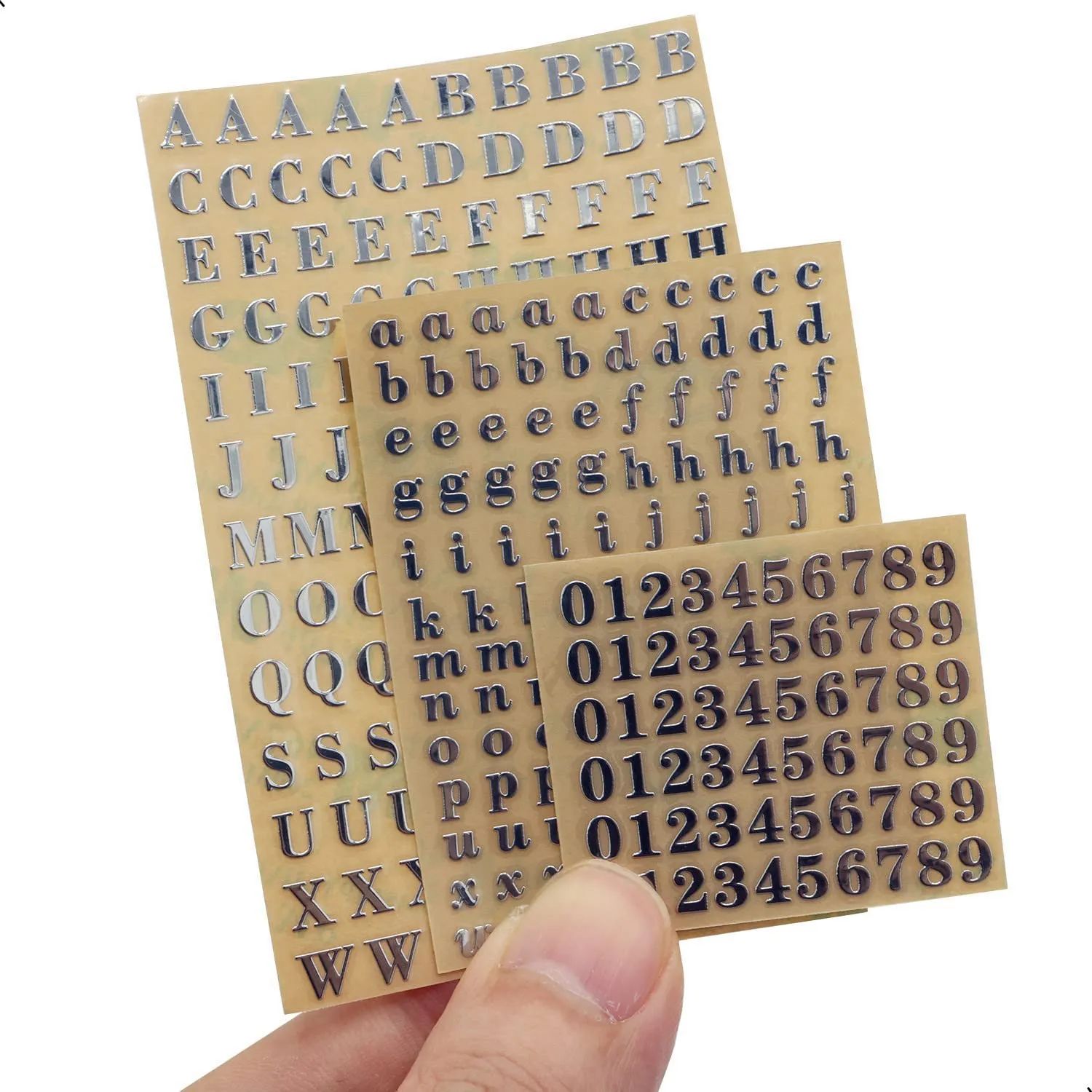 

Металлические наклейки с буквами и цифрами Gold/Silver