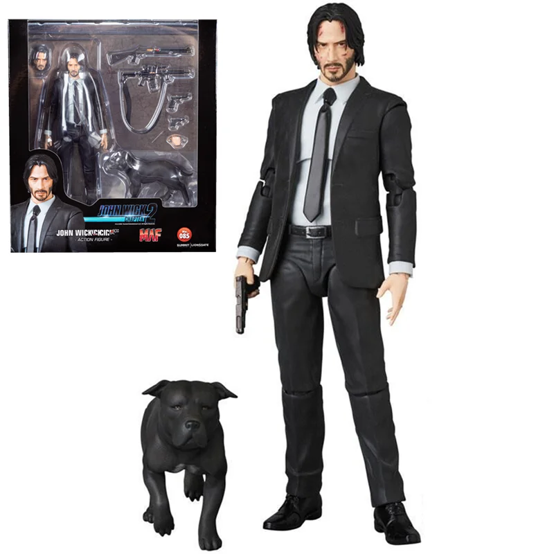 

16cm Mafex John Wick with Dogs PVC Chapter 2 Collectible Joints Moveable Action Figure Toy collection doll anime cartoon model