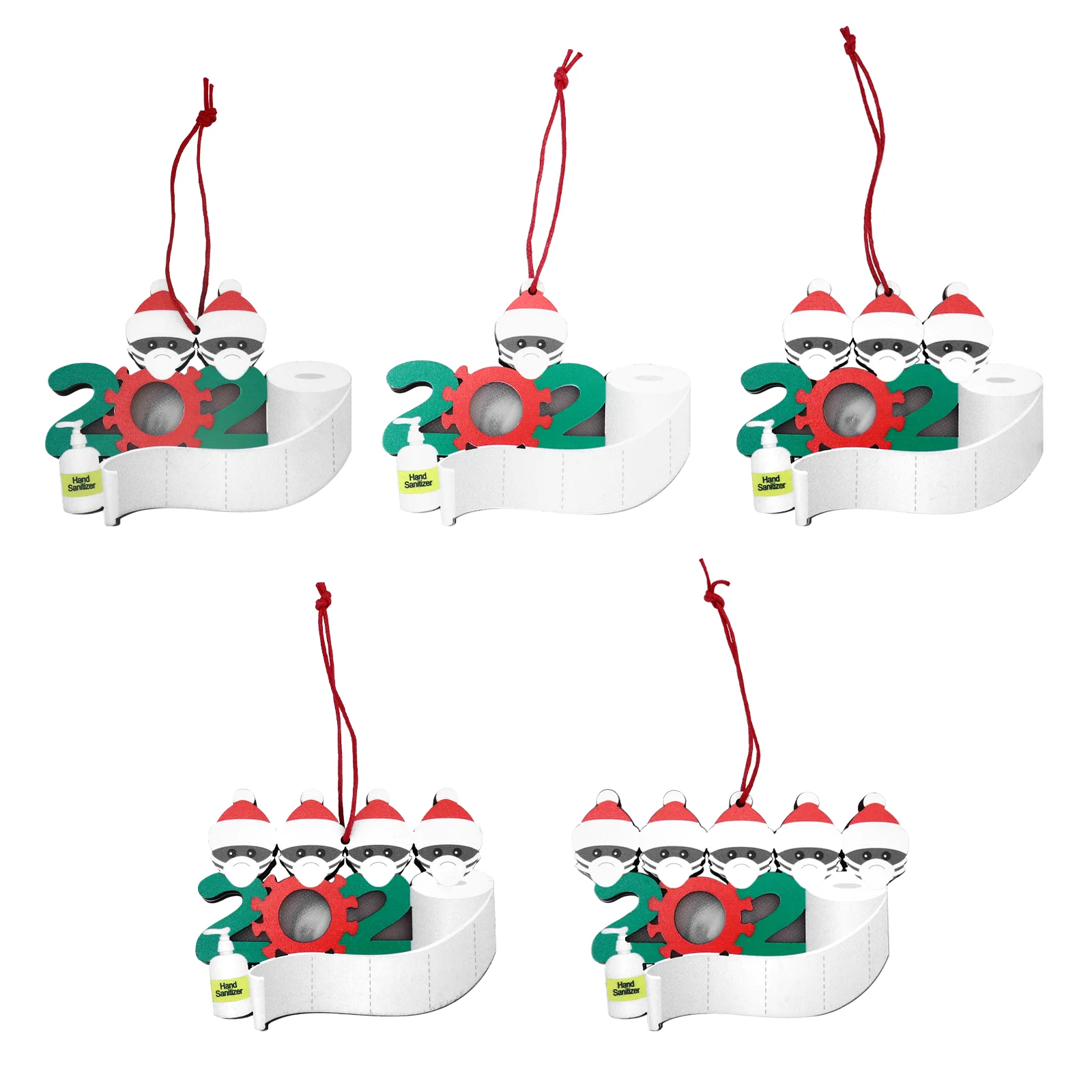 

5pcs Christmas Decorations DIY Wooden Luminous Christmas Hanging Boards