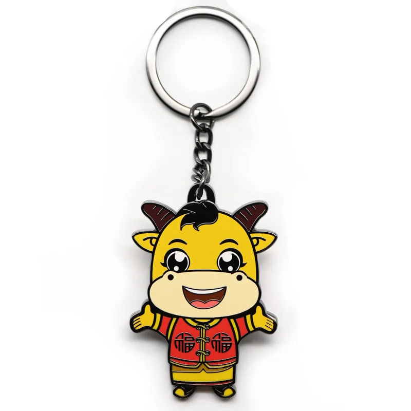 HIBODY Custom Metal Creative Logo Pattern Key Chain Dripping Oil Enamel Diy Bag Buckle Children's Graffiti Custom Gift