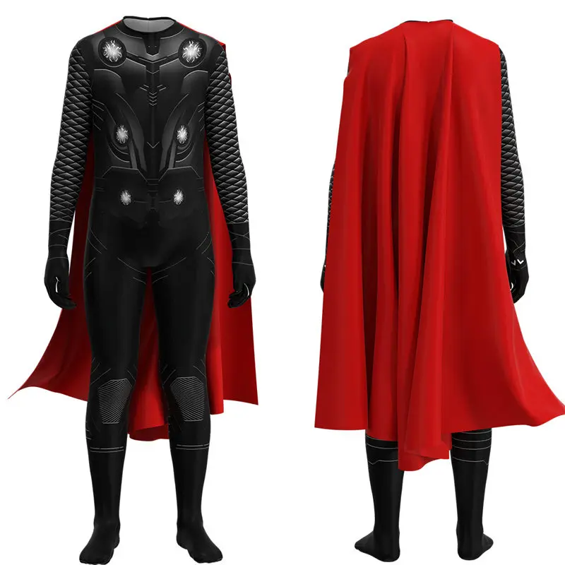 

2022 New Cossky Children Kids Adult Thor Cosplay Jumpsuit Cloak Halloween Festival Birthday Party Gift Carnival Costume