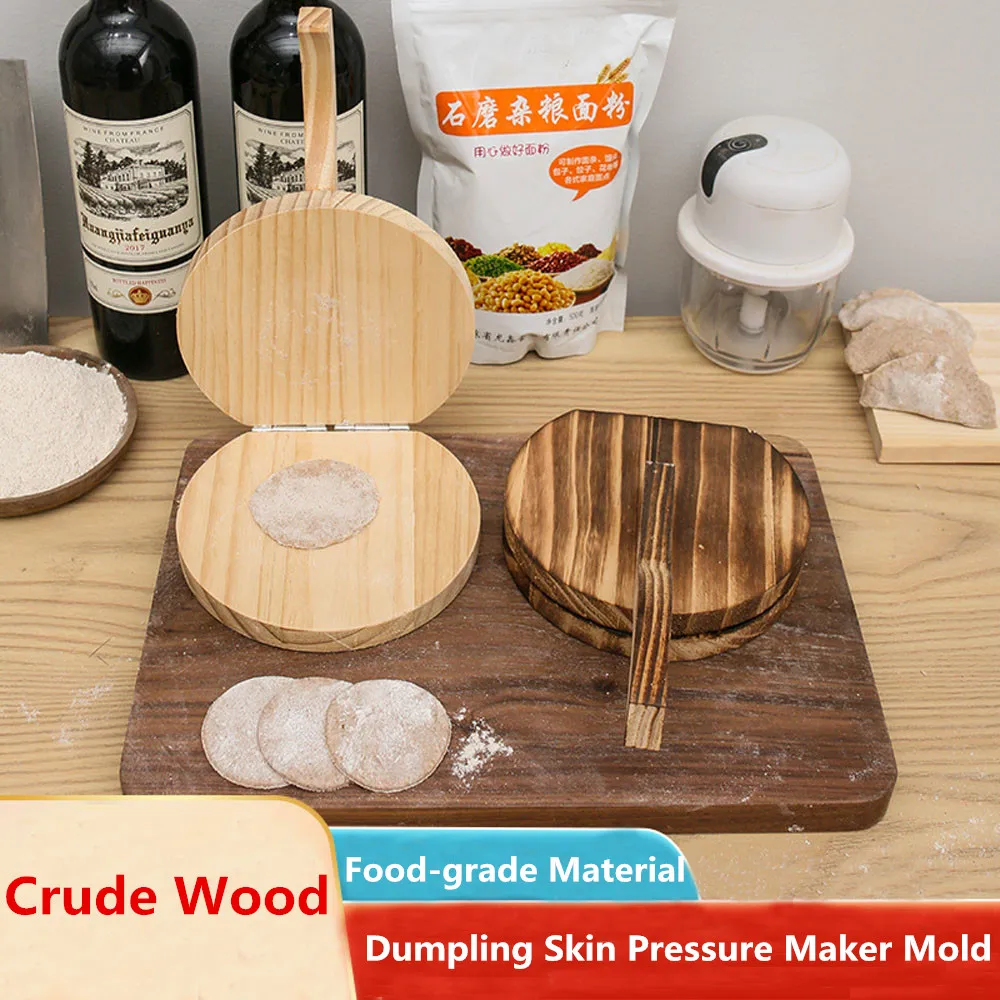 

Wooden Dumpling Skin Artifact Manual Dough Press Maker Mold Dumpling Skin Quick Press Device for Dumplings Bun DIY Pastry Tools