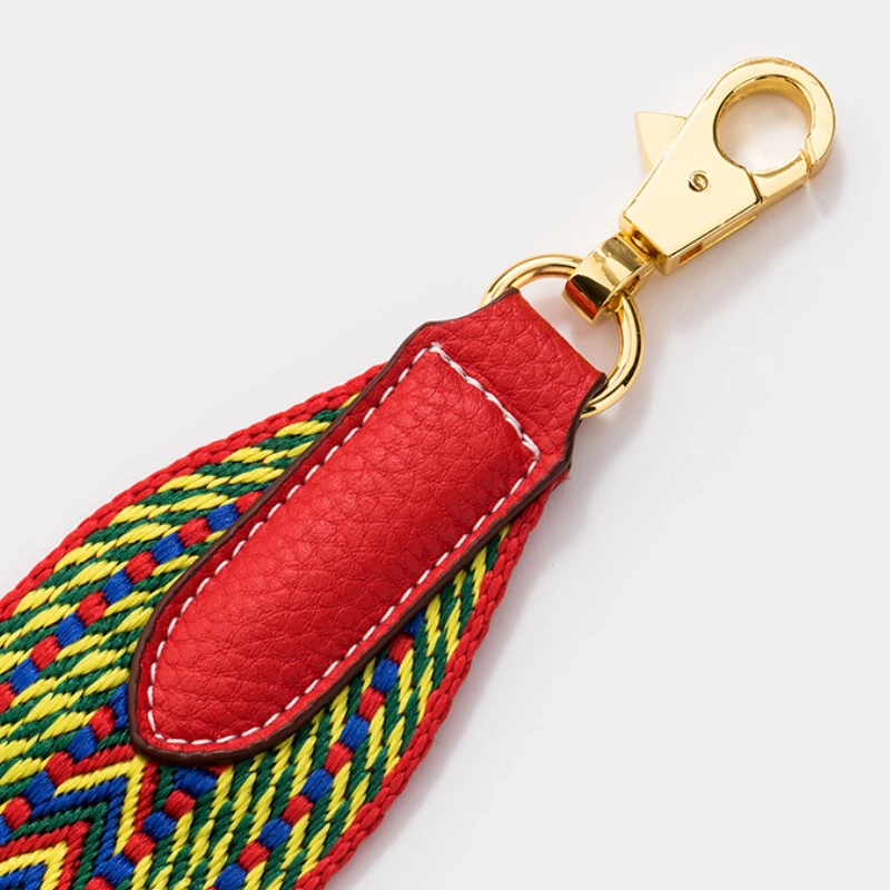 5cm Wax Line Weave Wide Bags Straps Bag Accessories Cowhide Shoulder Crossbody Strap for Canvas Bucket Tote Handbags V Pattern