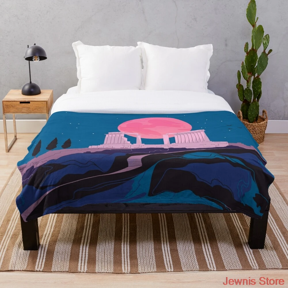 

Temple of Poseidon at Sounion Throw Blanket Super Soft Printing Family Car and Sofa Bed throws Summer Office Quilts
