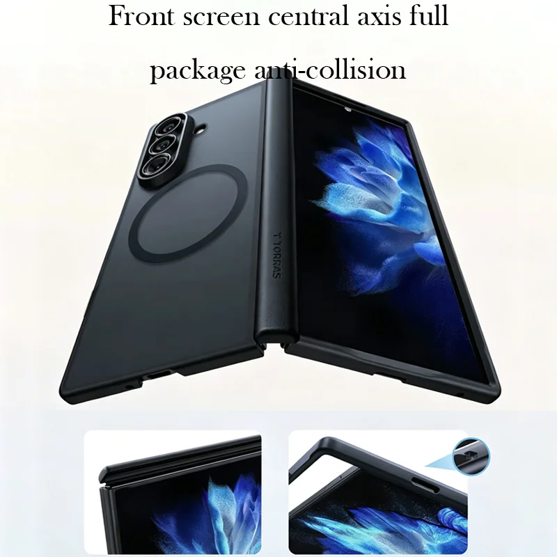Фото Магнитный чехол TORRAS для Samsung Z Fold 8 Ultra с отсеком для S Pen, мягкий на ощупь, ударопрочный, с поддержкой беспроводной зарядки и защитой шарнира. №3