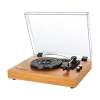 Vinyl Record Player BT Turntable Belt Driven 3 Speed Dustproof Cover with Speaker Gramophone for 7/10/12 inch Music Player