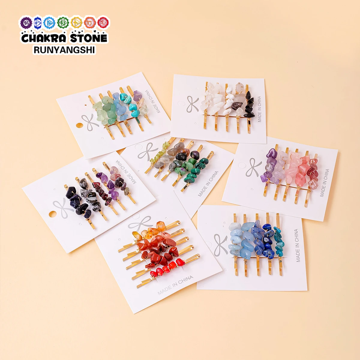 Заколка для волос с натуральным кристаллом Macadam 5 шт./комплект