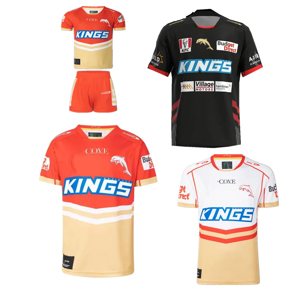 

New Dolphins Home away Jerseys 2023 kids rugby jersey Australia dolphins children rugby shirt t-shirt Age 3-13