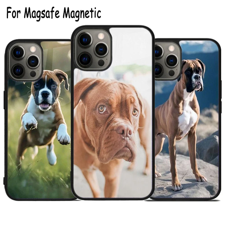 Милый очаровательный чехол Magsafe для телефона с беспроводной зарядкой боксера