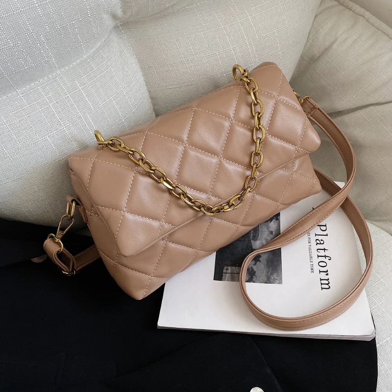 

Trendy Brand Design Satchels Chain Handbags and Purses Women Shoulder Crossbody Bags 2022 Vintage Ladies Messenger Totes