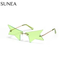fashion women sunglass rimless sunglasses four point star sun glasses retro men uv400 shades ocean lens eyewear