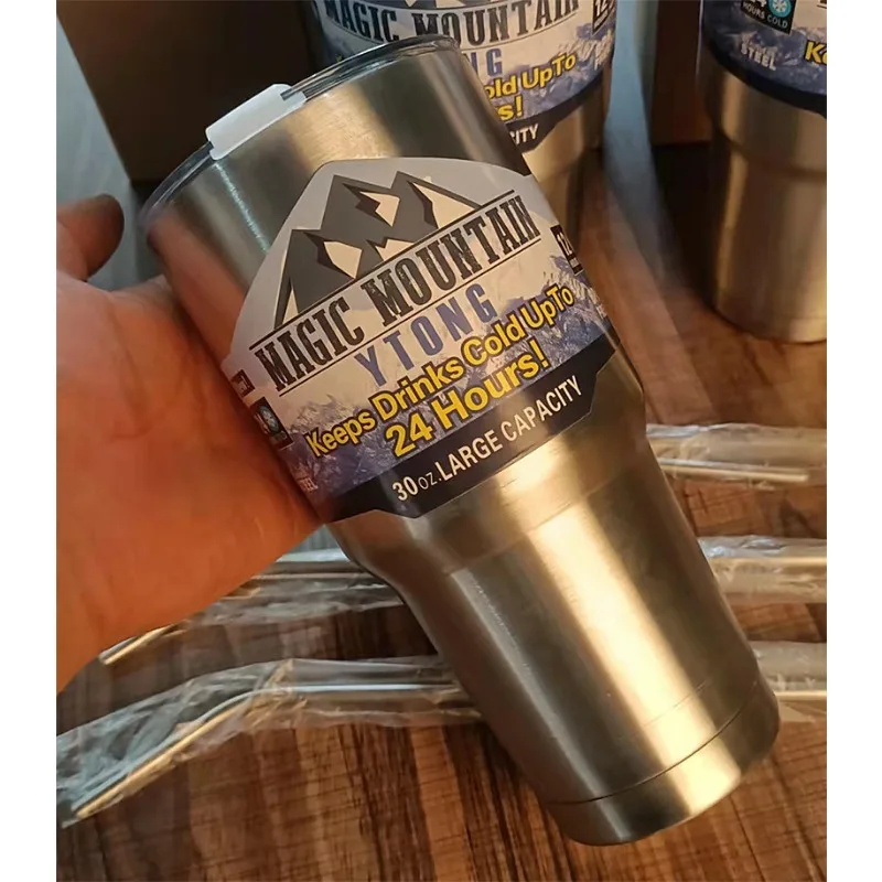 

30 унций, креативная модная Термокружка из нержавеющей стали 304, дорожная кофейная кружка с крышкой, искусственная глина