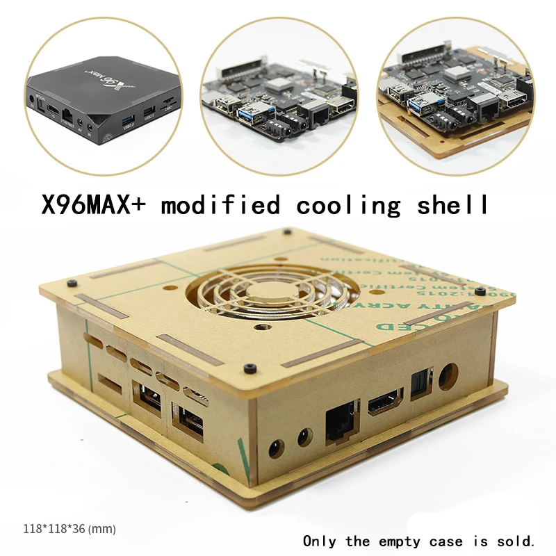 

X96MAX + модифицированный охлаждающий корпус Волшебная коробка lakka Ретро игровая коробка «сделай сам» акриловая ТВ коробка Модифицированная п...