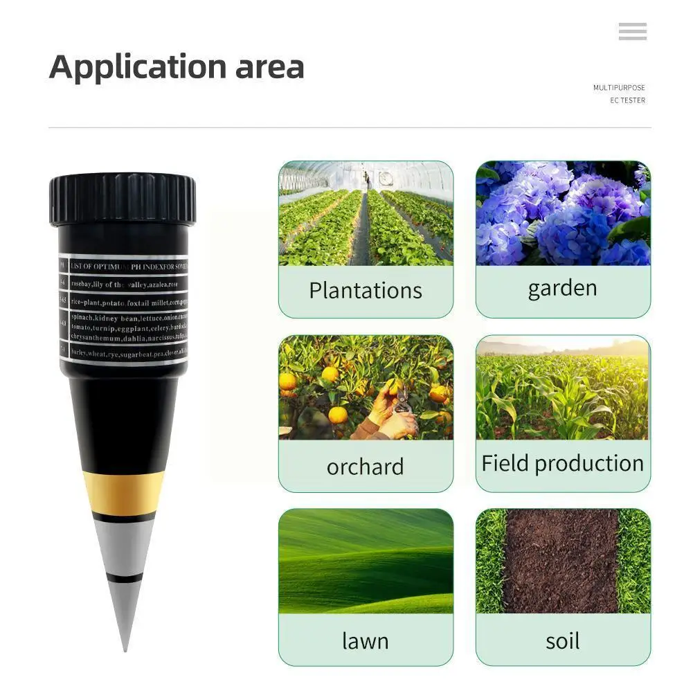 

High-precision Two-in-one Soil Tester Acidity Meter Tester Orchard Nursery Meter Flower Humidity Ph Soil Ec Soil C2k6