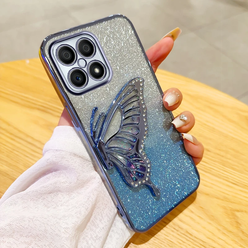 Чехол для телефона Honor X30i X8 4G чехол с градиентом блестящая бабочка зыбучий песок