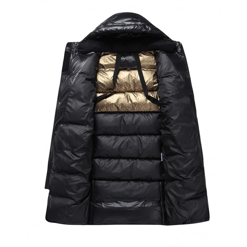 Дизайнерская одежда YEAE Мужская Роскошная длинная пуховая куртка с капюшоном