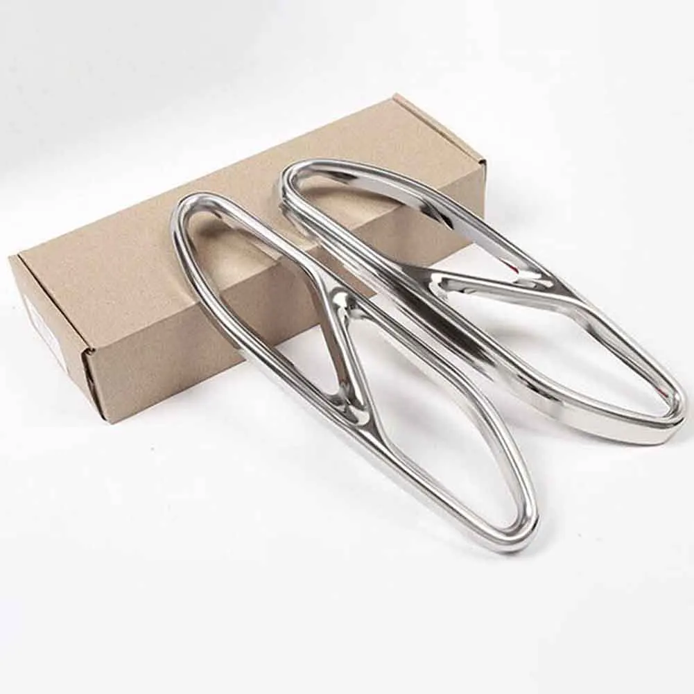 

2pcs Tail Throat Decorative Cover Stainless Steel Exhaust Muffler Tip Pipe Trim For 2018-2022 Mercedes-Benz S-Class