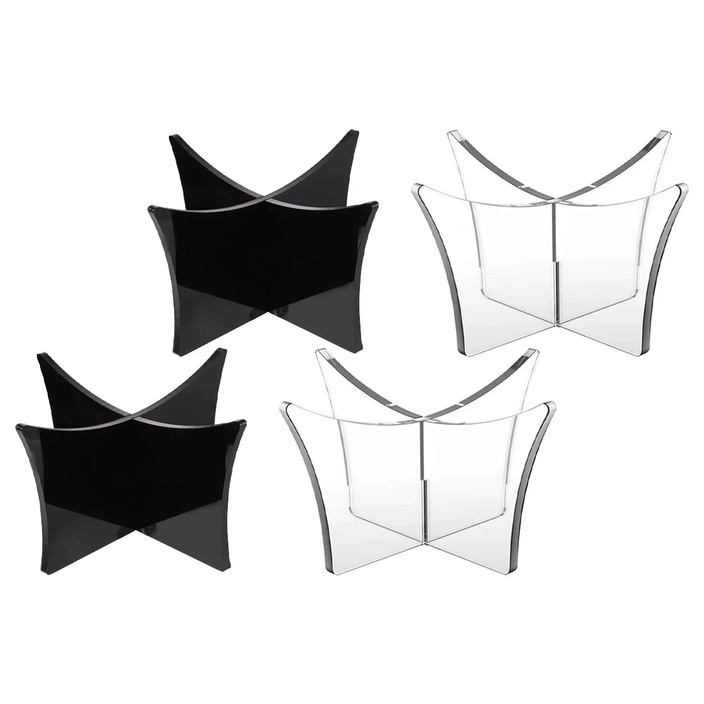 

4pcs Football Displaying Stands Acrylic Volleyball Stands Softball Holding Rack