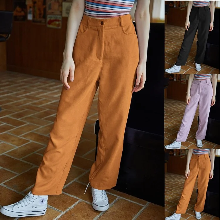 

Independent column autumn and winter new corduroy leisure straight pants