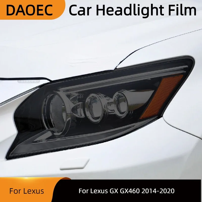 

For Lexus GX GX460 2014-2020 Car Headlight Protection Tint Film Smoke Black TPU Protective Transparent Sticker Accessories