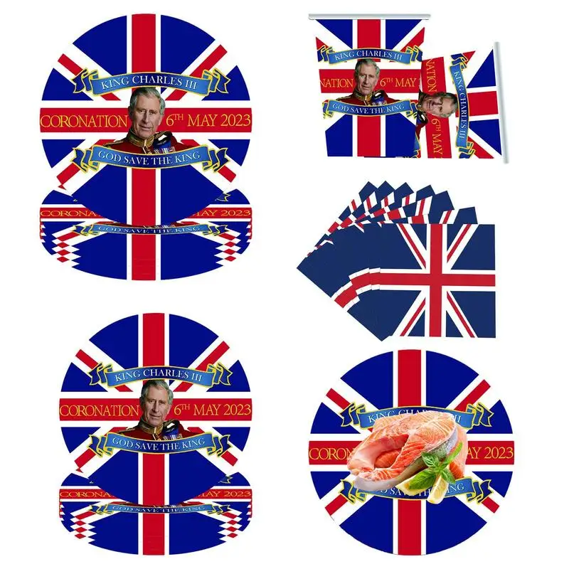 

British Party Decorations 2023 King Charles III Coronation Theme Party Supplies 68Pcs Britain The United Kingdom Party