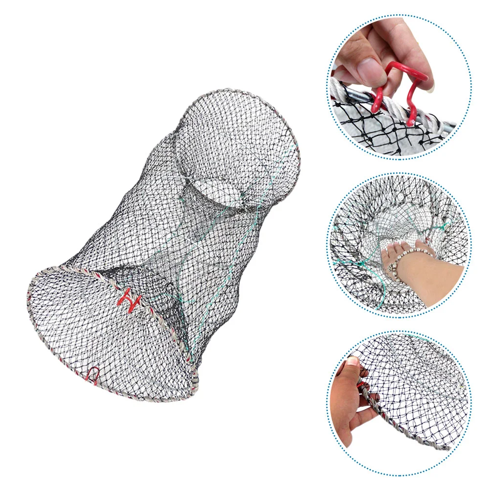 

Net Bait Cast Cage Shrimp Feeder Crab Mesh Lobster Foldable Collapsible Lure Basket Trap Round Steel Carp Landing Folded Wire