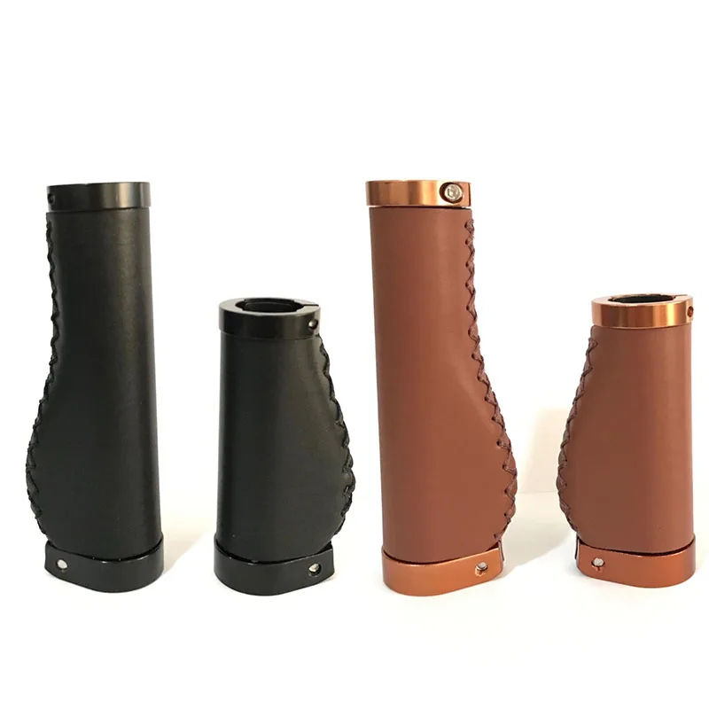 Bicycle Grips Mountain Bike Leather Grip Bicycle Handle Riding Non-slip Grip Cover Universal Lockable Handle Riding Accessories
