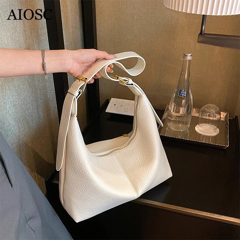 

Повседневная модная сумка AIOSC под подмышку, кожаные сумки через плечо для женщин, вместительная сумка на плечо, женская сумка, винтажные сумки