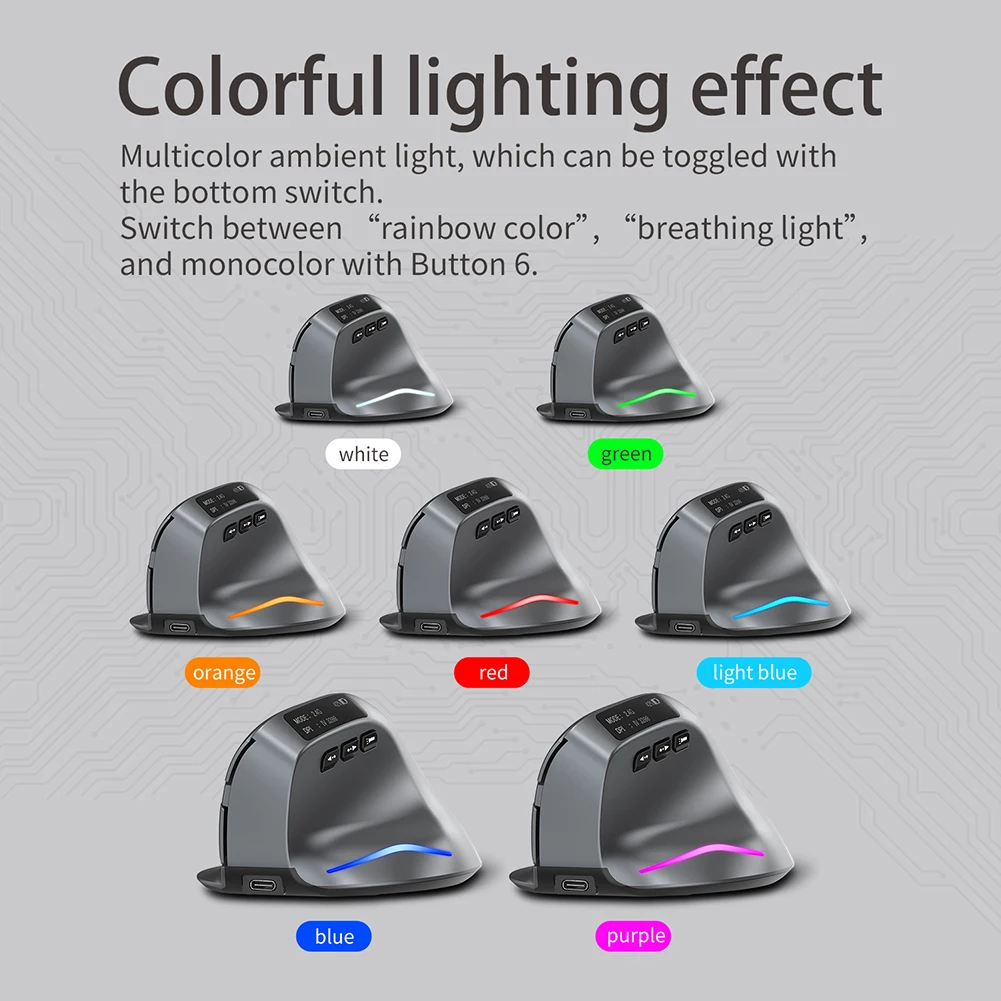 

Вертикальная Эргономичная игровая мышь, 3200DPI, 8 кнопок, 2,4 ГГц