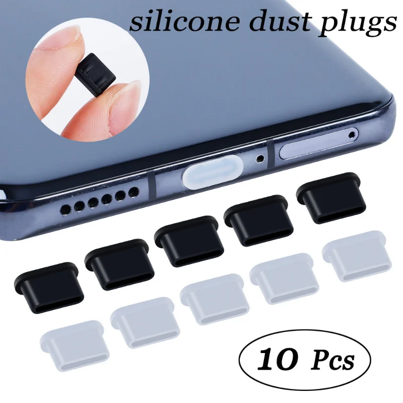 

10pcs Dust Plug USB Charging Port Dust Plug Soft Silicone Plug for Type-C Android IOS Dustproof Smartphone Dust Plug for Iphone