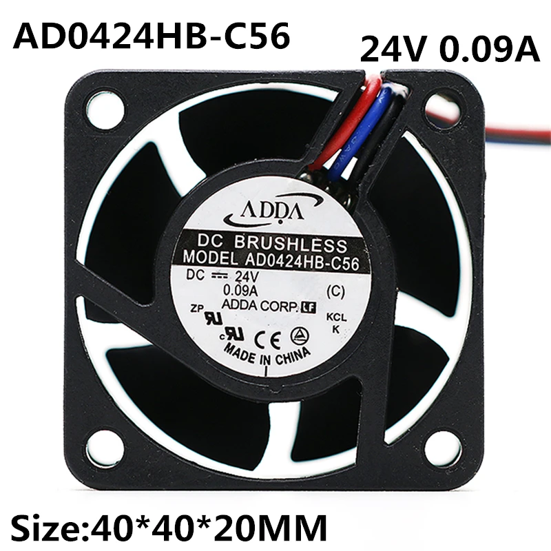 Новый оригинальный бесшумный инверторный охлаждающий вентилятор для ADDA AD0424HB-C56 4 см 24 В 0,09a 40*20 мм