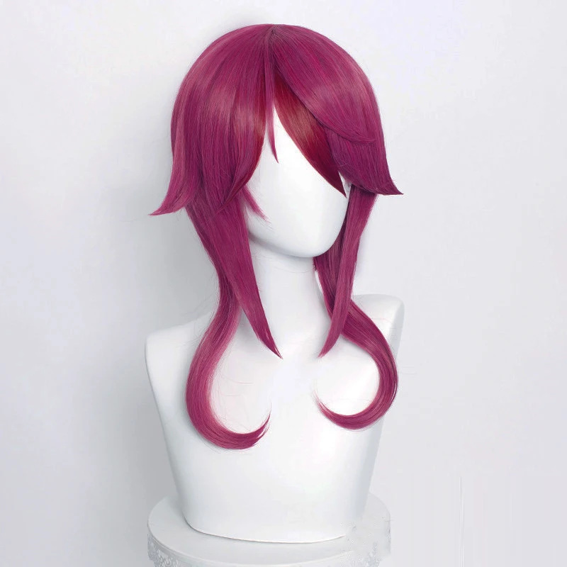 

Genshin Impact Rosaria Cosplay Wig Simulation Scalp Pre-styling Fuchsia Wigs Heat Resistant Synthetic Hair for Amie Coser