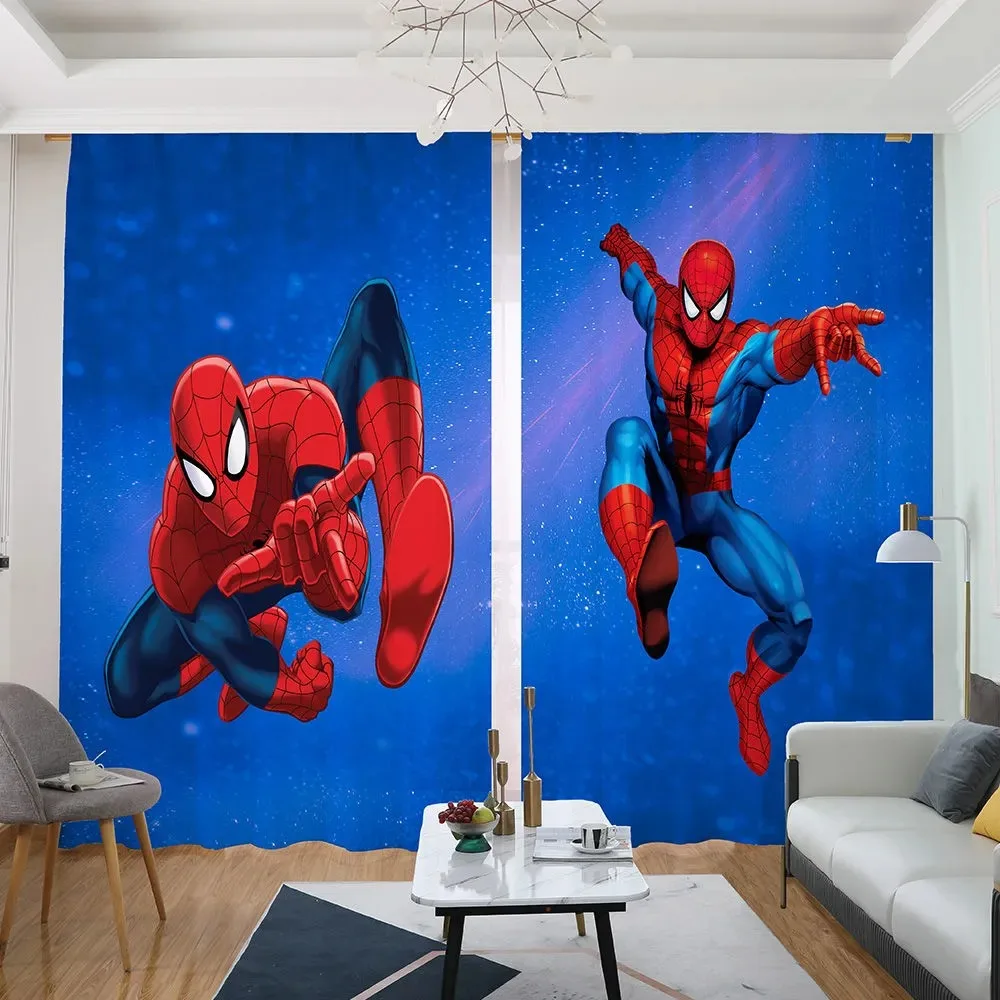 Занавески с героями мультфильмов Человек-паук для гостиной затемняющие
