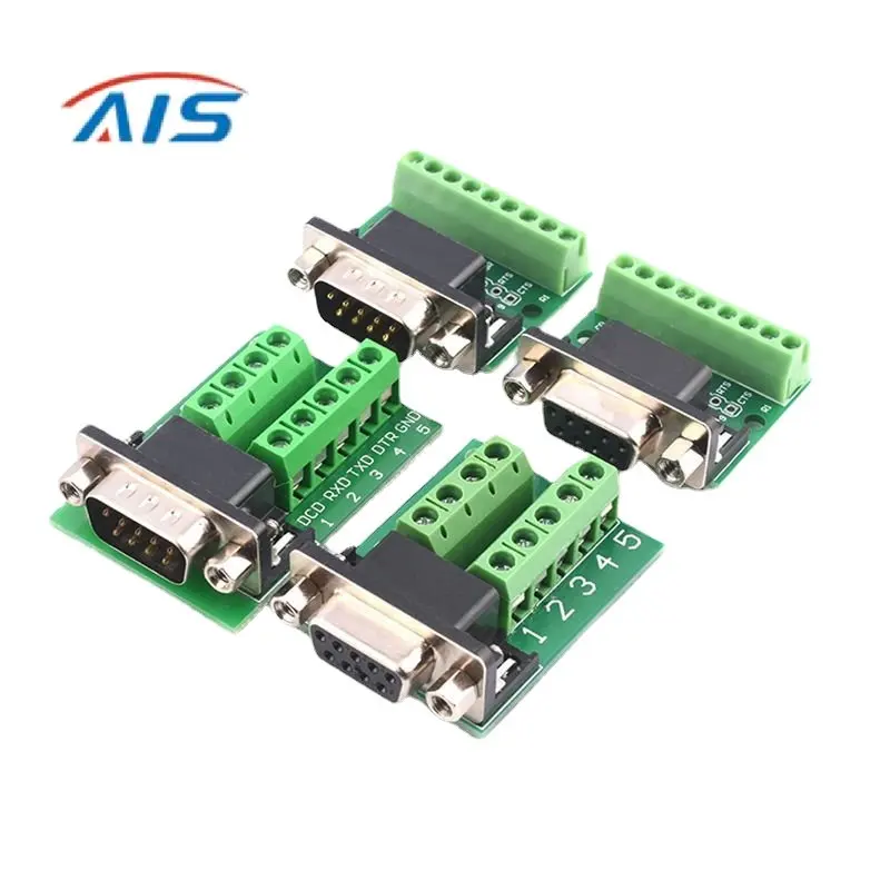 9 Соединительный терминал папа и мама адаптер Винт DB9pin 9 отверстий RS232 RS485 преобразовательная плата