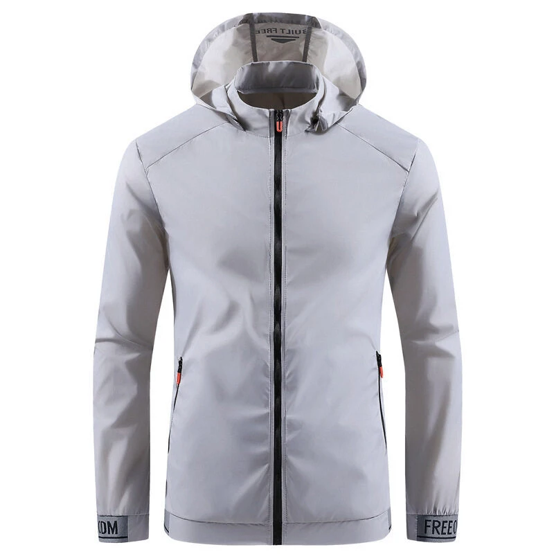 

Men's Thin Jacket Summer Ice Silk Ultra-Thin Breathable and Uv Resistant Outdoor Skin Jacket Solid Color Long Sleeved Clothing